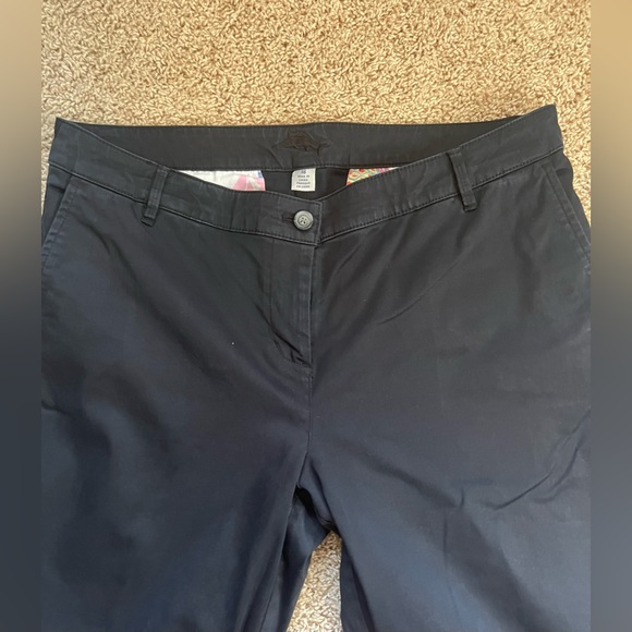 TOMMY BAHAMA Cropped Flat Front Black Barocay Pants Size 16 - Picture 11 of 16